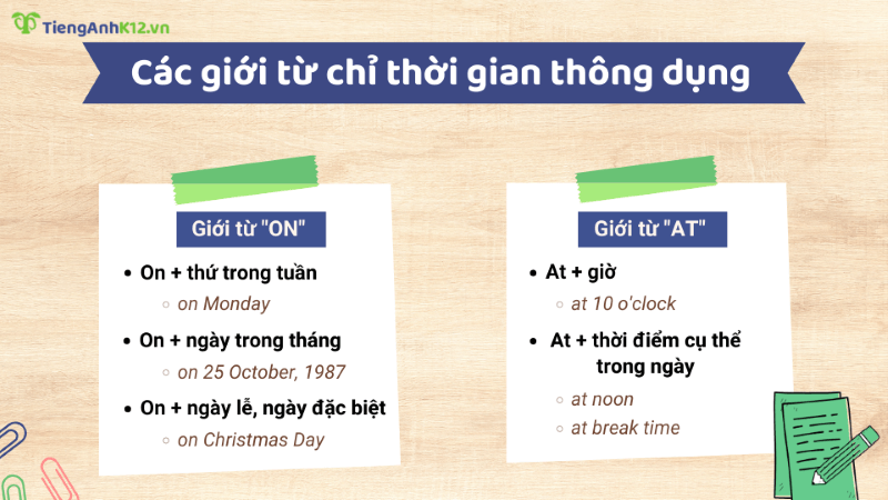 Giới từ chỉ thời gian